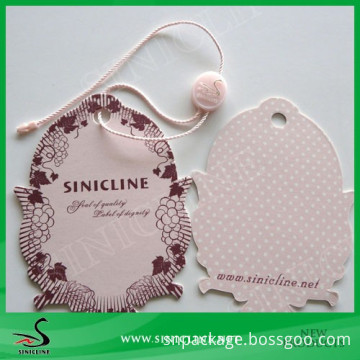 Sinicline Die Cutting Pink Paper Apparel HangTag with String and Seal